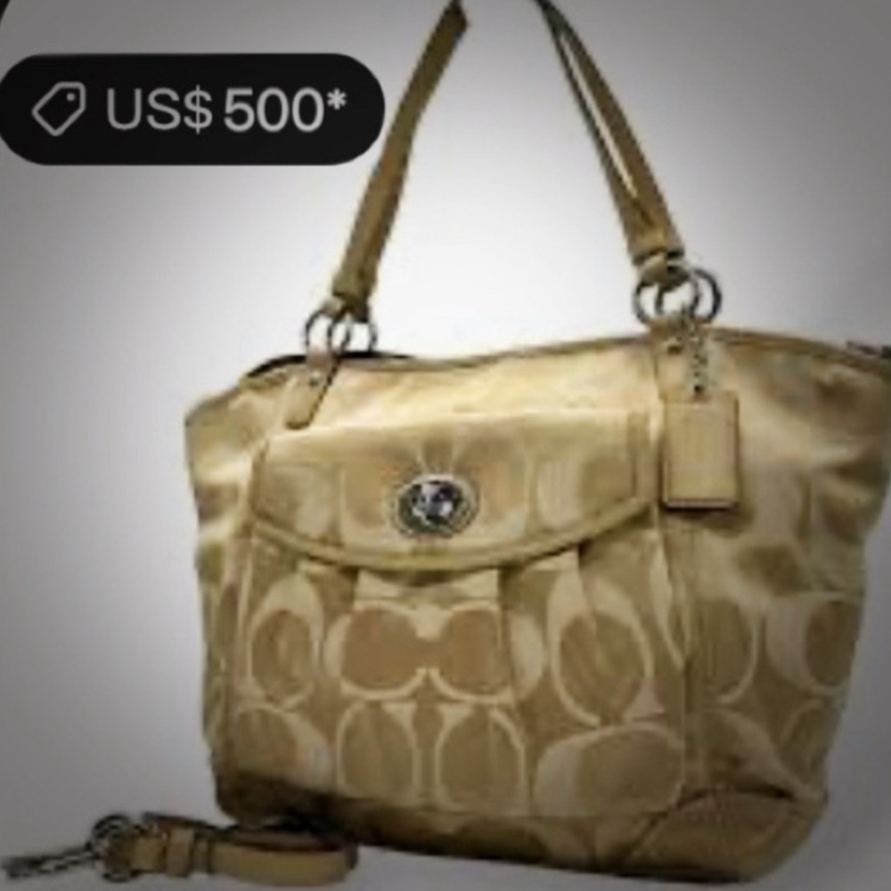 Vintage style Coach soho beige canvas and leather Shoulder Bag - Picture 5 of 13